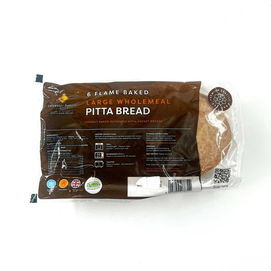 Leicester Bakery Wholemeal Pitta Bread.