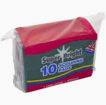 Super Bright Scouring Pads - Pack of 10