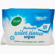 Pure Flushable Toilet Wipes